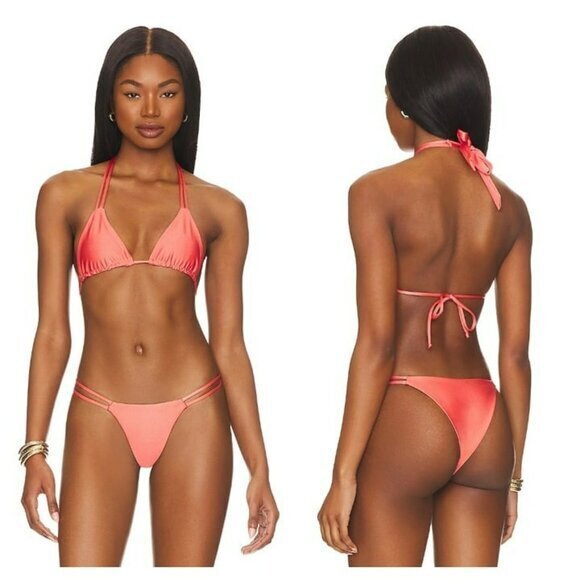 Camila Coelho Indira Top and Bottom - Coral Blush - Picture 1 of 12